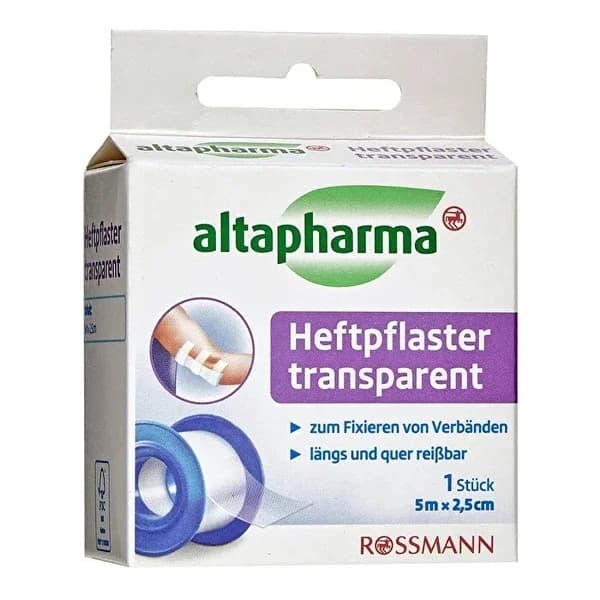 Altapharma ضمادة شفافة من ألتا فارما، 5 أمتار × 2.5 سم، قطعة واحدة