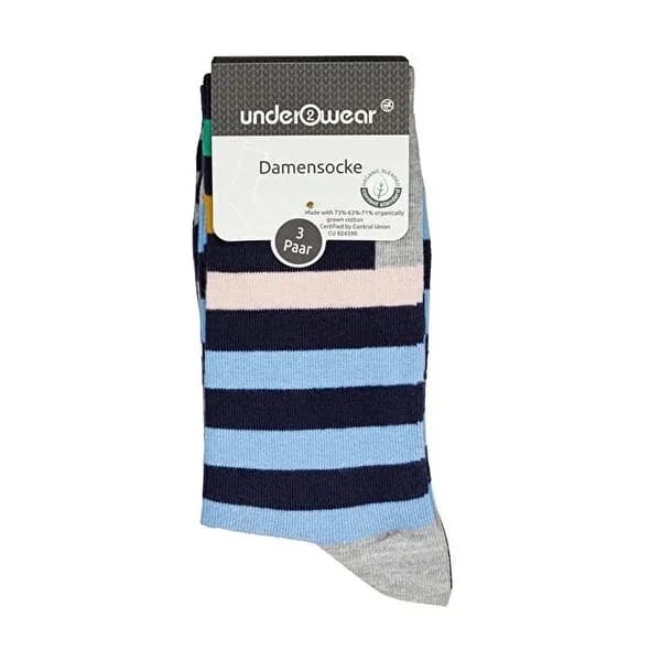 Underwear ملابس داخلية رمادية زرقاء، عبوة من 3 جوارب، مقاس 39-42، عبوة من 3 جوارب