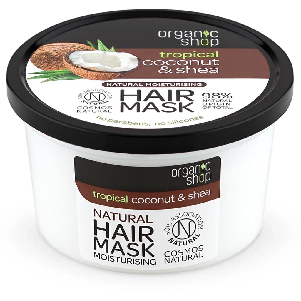 Organic Shop قناع الشعر بزيت جوز الهند وزبدة الشيا من أورجانيك شوب، 250 مل
