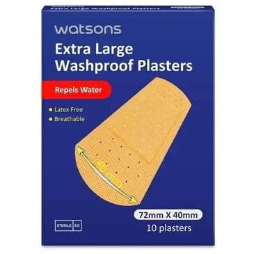Watsons ضمادات واتسونز الكبيرة المقاومة للماء، عبوة من 10 قطع أ