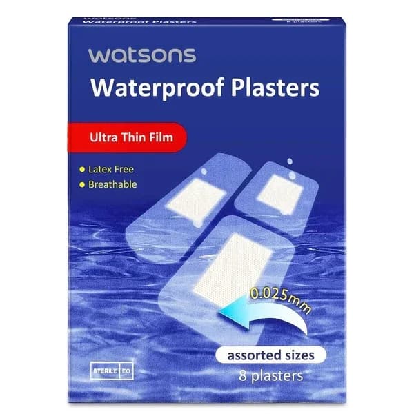 Watsons ضمادات جروح واتسونز المقاومة للماء، بأحجام مختلفة، عبوة من 8 قطع