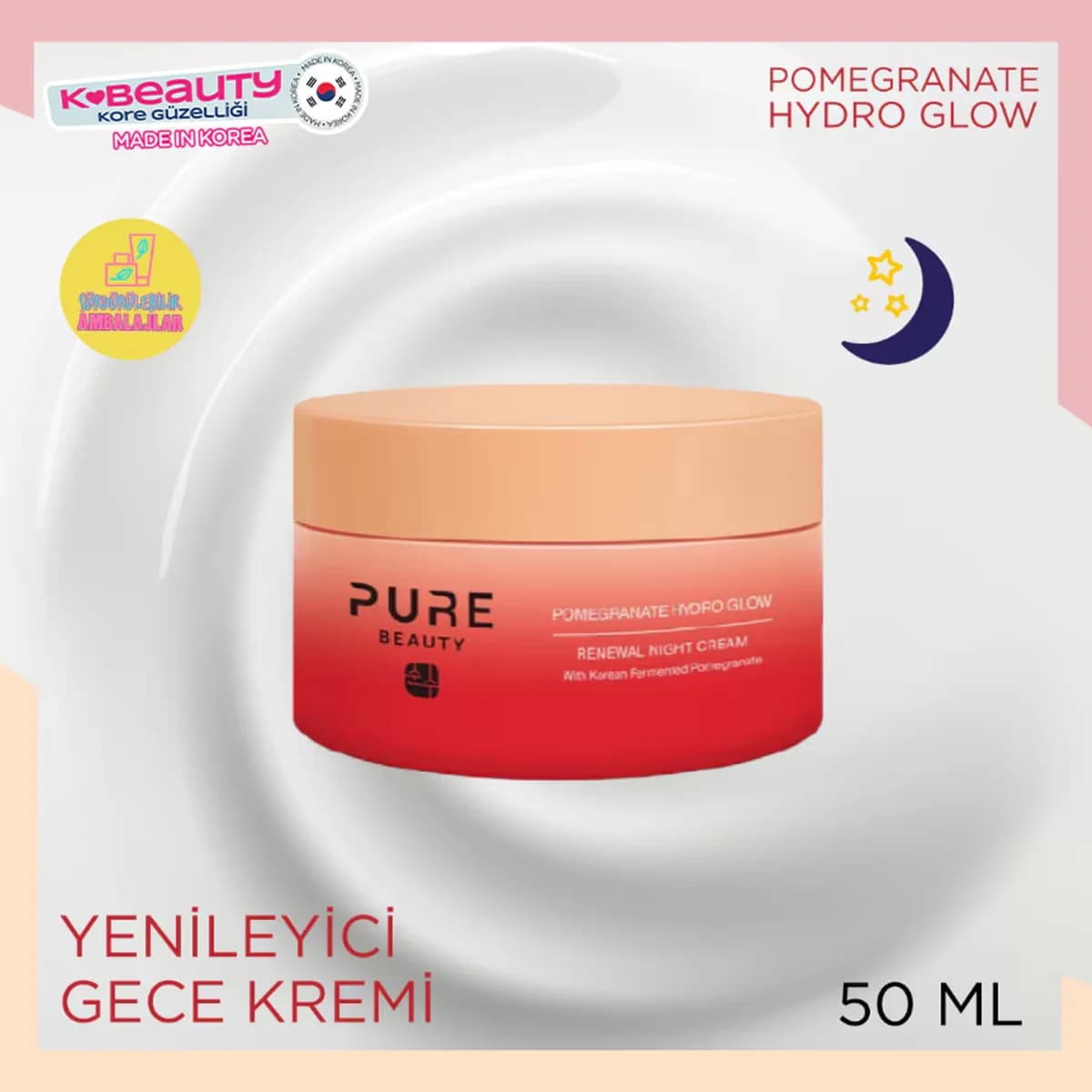 Pure Beauty كريم الليل المجدد بخلاصة الرمان من بيور بيوتي، 50 مل