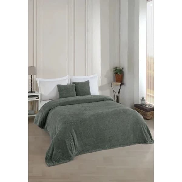 Wondel غطاء وبطانية أريكة سرير مزدوج من وندل أنثراسيت 200×230 سم
