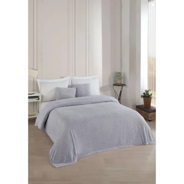 Wondel غطاء وبطانية أريكة سرير مزدوج من وندل جراي 200×230 سم