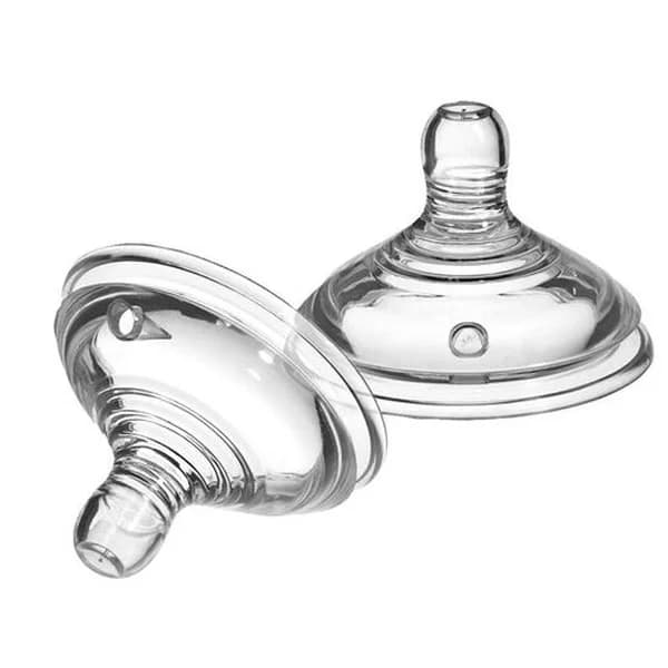 Tommee Tippee حلمة زجاجة الرضاعة تومي تيبي كلوزر تو نيتشر، قطعتان تدفق متوسط