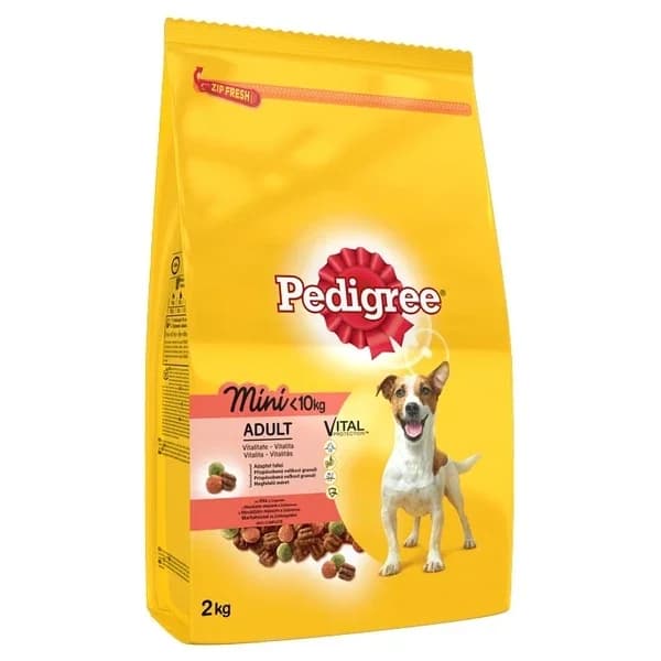 Pedigree طعام جاف للكلاب من سلالات صغيرة من بيديجري، لحم بقري وخضروات، 2 كجم