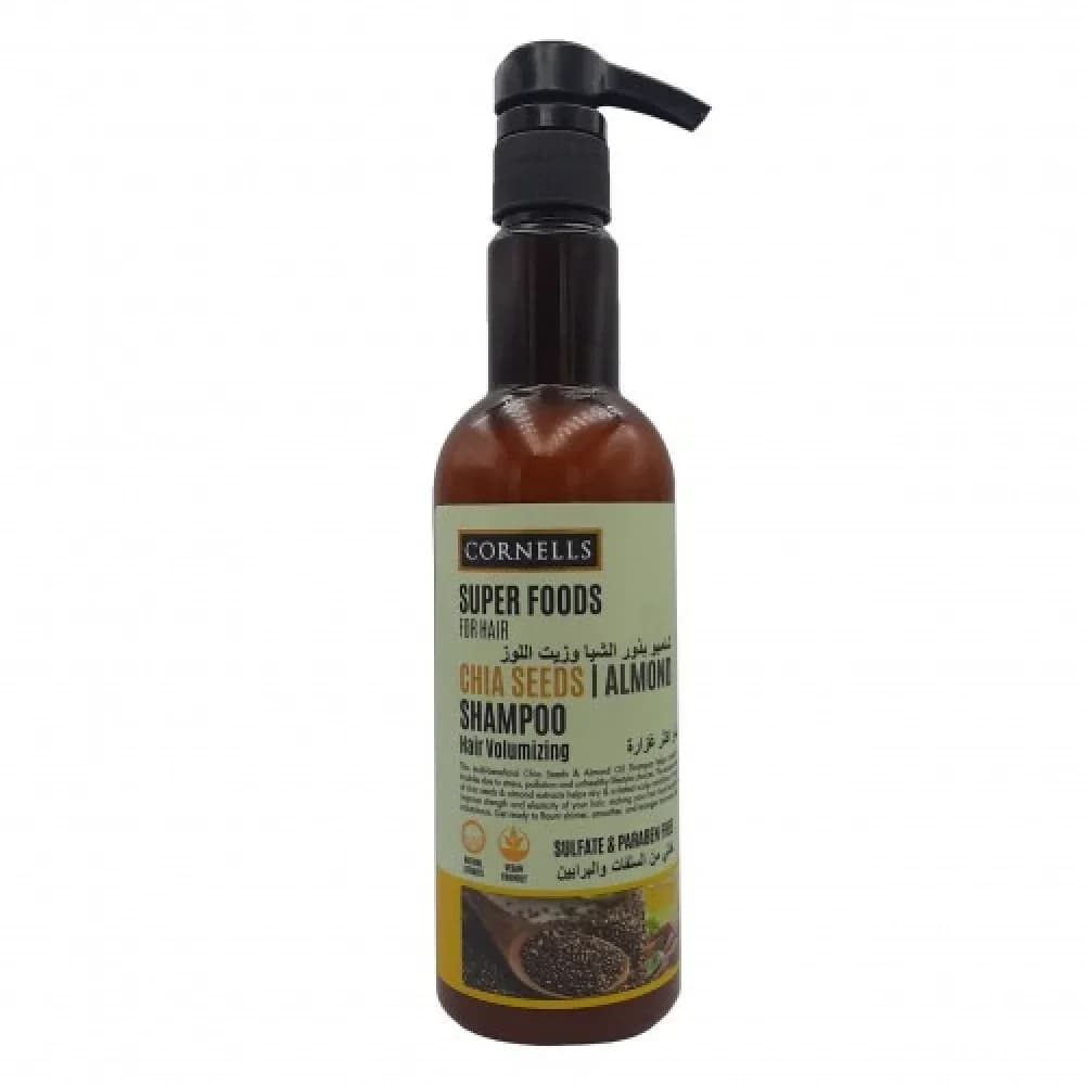 Cornells superfoods شامبو بذور الشيا وزيت اللوز لشعر اكثر غزارة من كورنلز سوبر فودز 500 مل