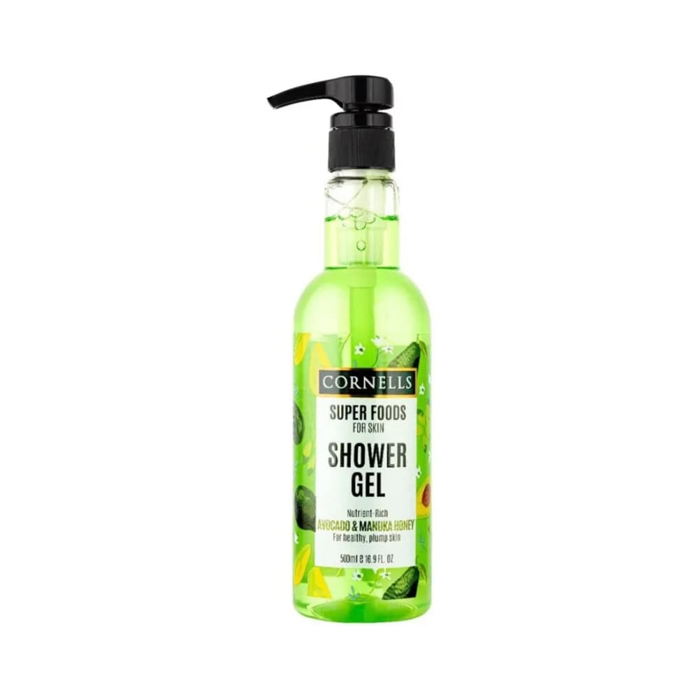 Cornells superfoods غسول استحمام للجسم بخلاصة الافوكادو وعسل المانوكا من كورنلز سوبر فودز 500 مل