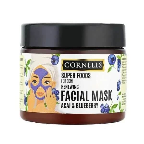 Cornells superfoods ماسك للوجه مجدد للبشرة بخلاصة توت الاساي و التوت الأزرق كورنيلز