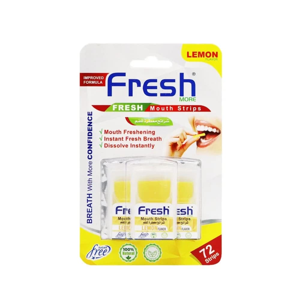 Fresh شرائح معطرة للفم  مور بنكهة الليمون من فريش 72 شريحة