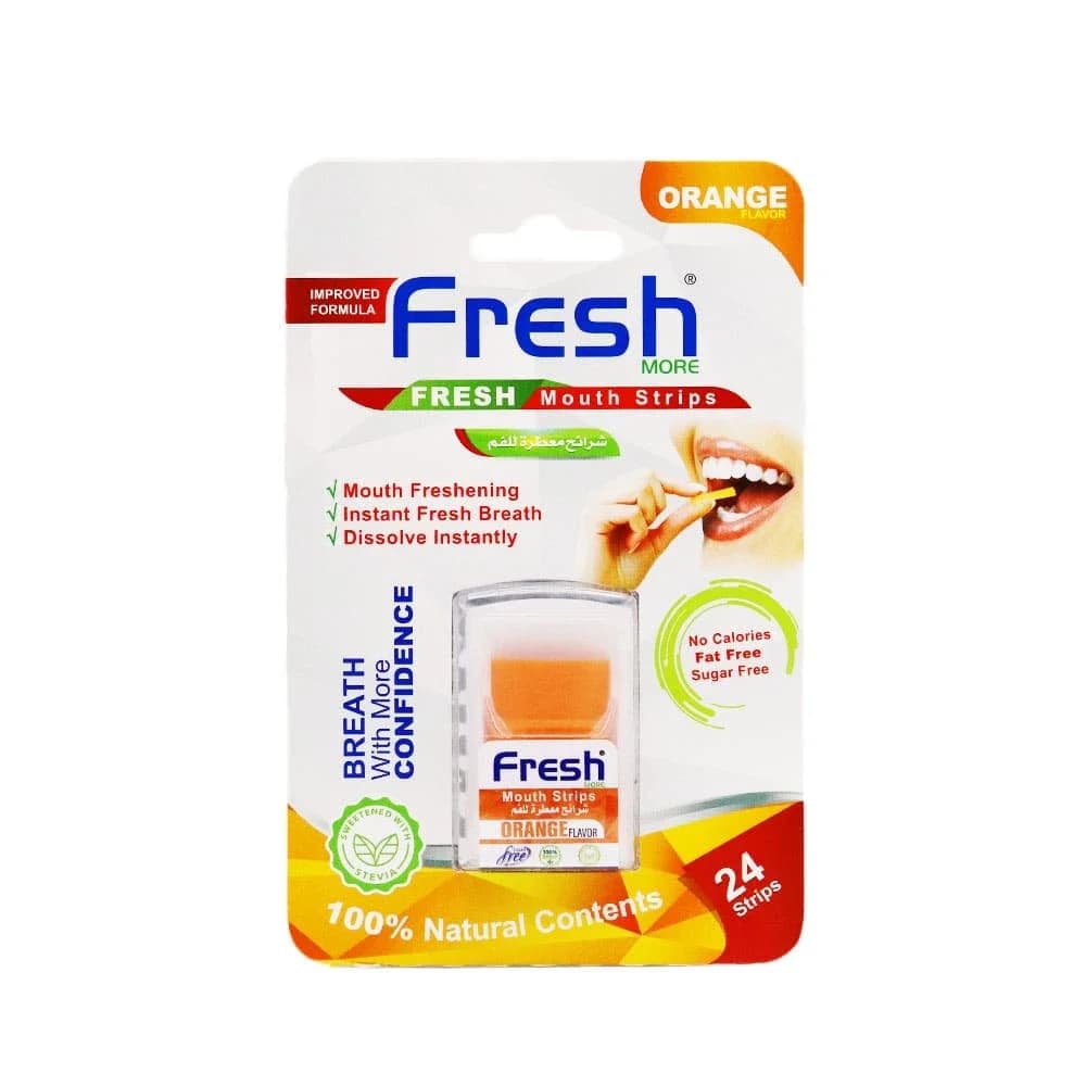 Fresh شرائح معطرة للفم  مور بنكهة الفراولة والبرتقال من فريش 72 شريحة