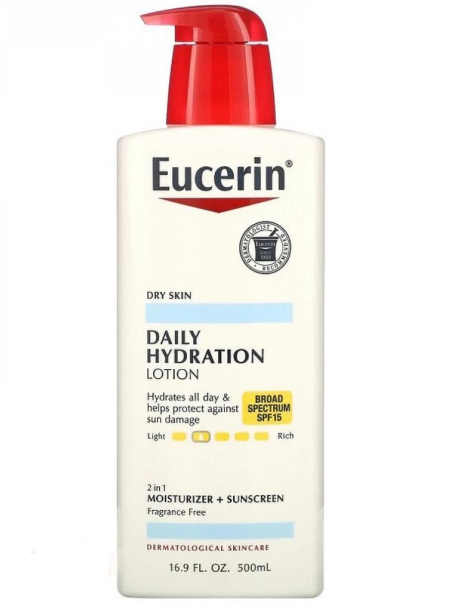 لوشن للترطيب مع SPF 15 واقي شمس من يوسرين 500مل Eucerin