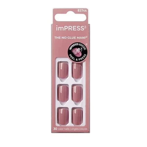 Impress أظافر صناعية لاصقة ذات لون وردي قصير من إمبريس كولور، قطعة واحدة