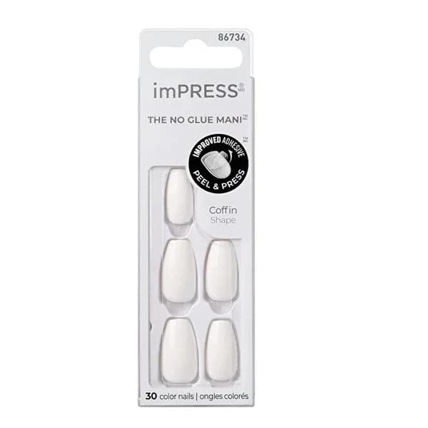 Impress أظافر صناعية لاصقة بلون طبيعي من إمبريس، متوسطة، قطعة واحدة