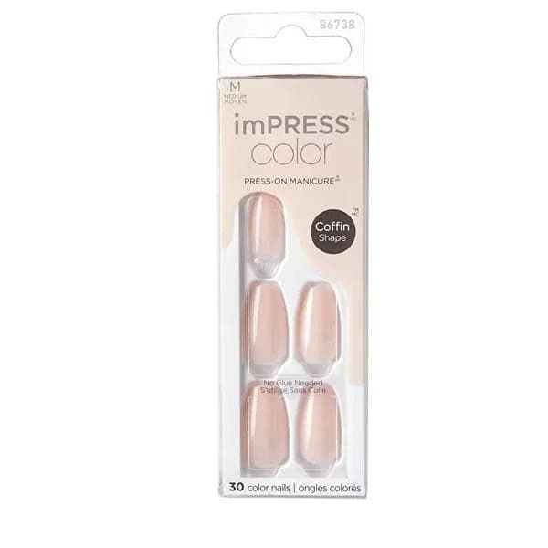 Impress أظافر صناعية لاصقة ذاتية اللصق من إمبريس كولور متوسطة الحجم بنقشة الفقاعات، قطعة واحدة