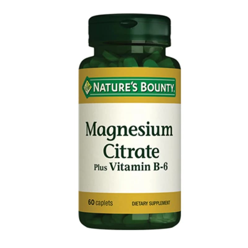 Nature's Bounty مكمل غذائي من ناتشرز باونتي، سترات المغنيسيوم مع فيتامين ب6، 60 كبسولة