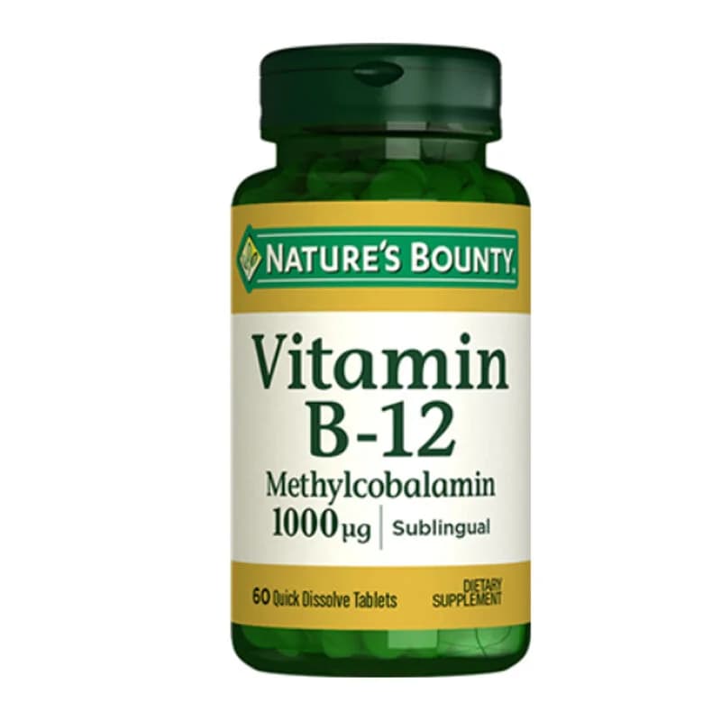 Nature's Bounty مكمل غذائي من نيتشرز باونتي بفيتامين ب12 ميثيل كوبالامين 1000 ميكروغرام، 60 قرصًا