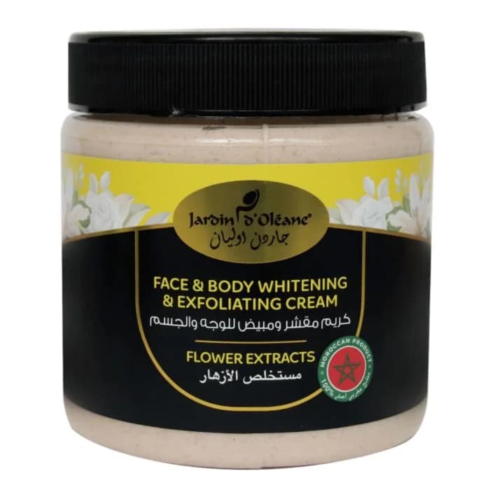 كريم تفتيح وتقشير الوجه والجسم مستخلص الزهور 500 مل من جاردين أولين Jardin Oleane