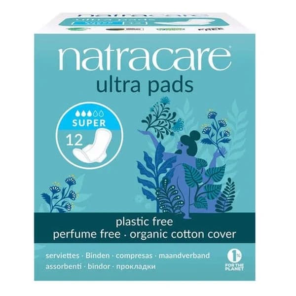 Natracare فوط ناتراكير القطنية العضوية الفائقة ١٢ قطعة