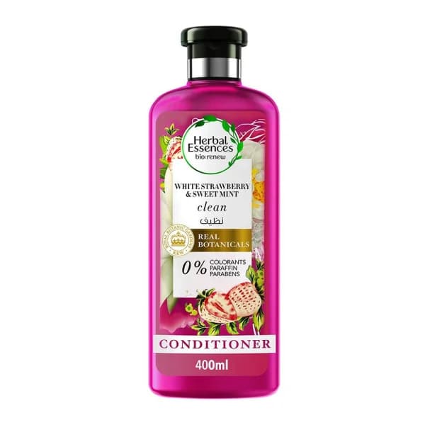 Herbal Essences بلسم بالفراولة البيضاء النقية والنعناع الحلو من هيربال إيسنسز 400 مل