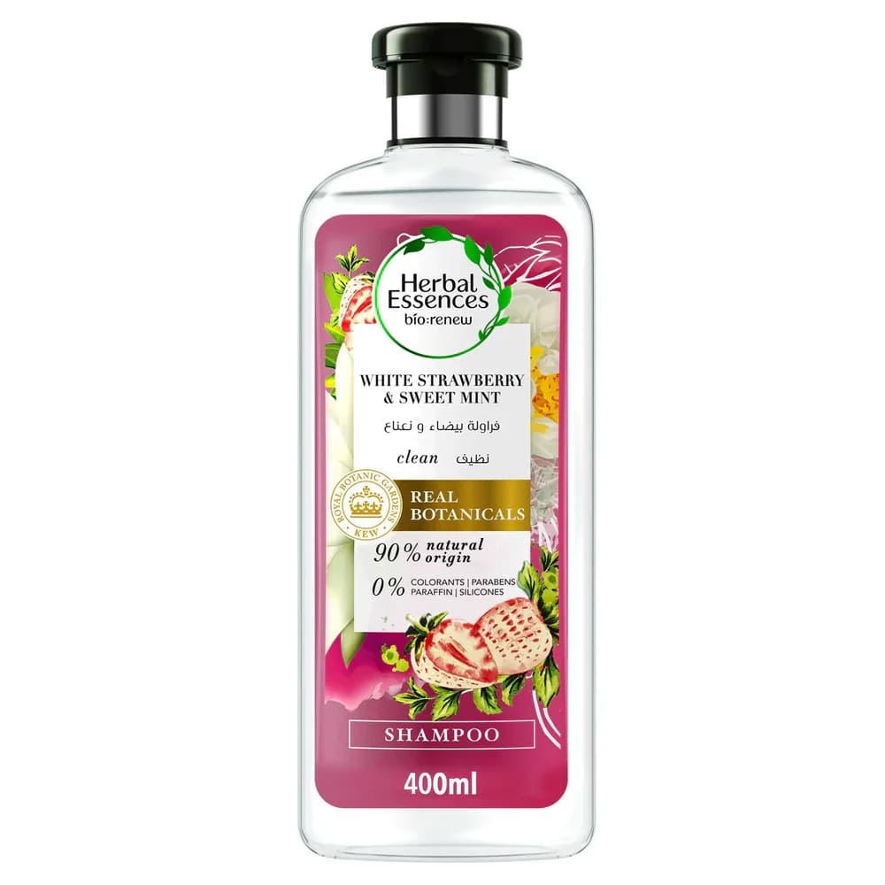 Herbal Essences شامبو رينيو كلين بالفراولة البيضاء والنعناع الحلو من هيربال اسينسز 400 مل