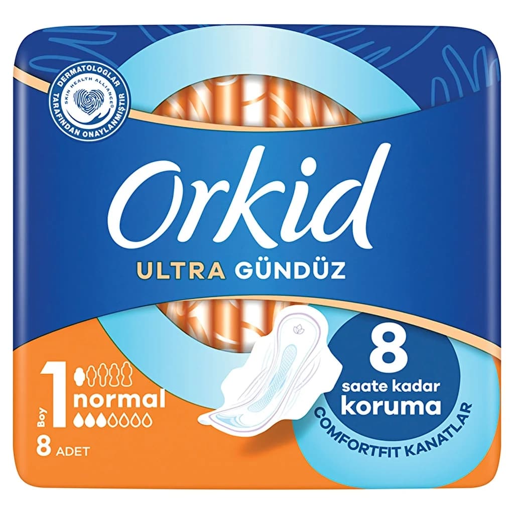 Orkid فوط أوركيد الصحية المجنحة ألترا عادي (مقاس 1) 8 فوط