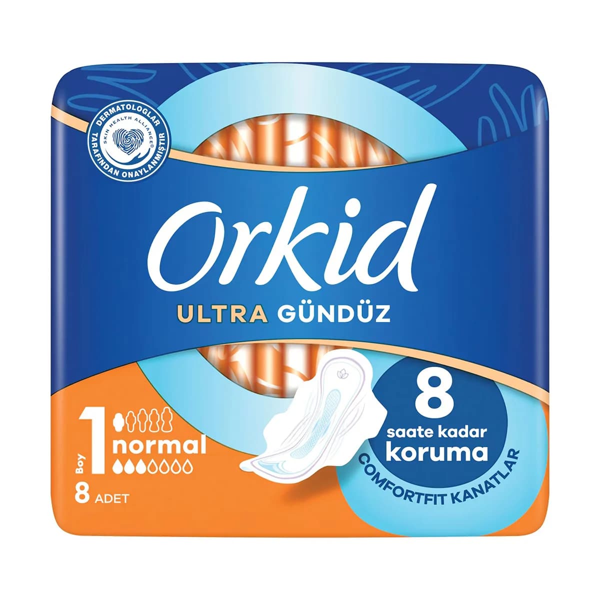 Orkid فوط أوركيد الصحية فائقة النعومة عبوة من 8 قطع
