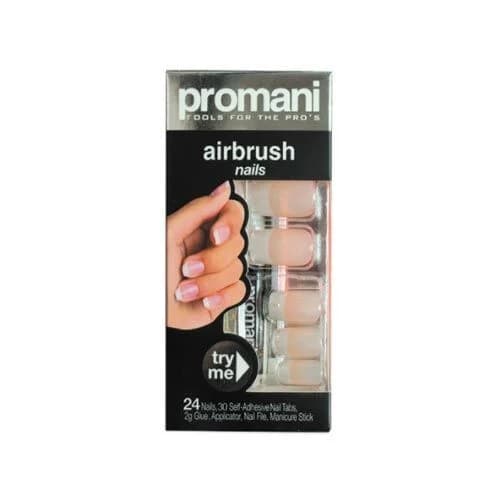 Promani مجموعة أظافر صناعية فرنسية كبيرة من بروماني وردي