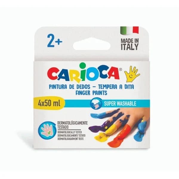 Carioca ألوان كاريوكا للأطفال 4 ألوان قابلة للغسل 50 مل (2+ سنوات)