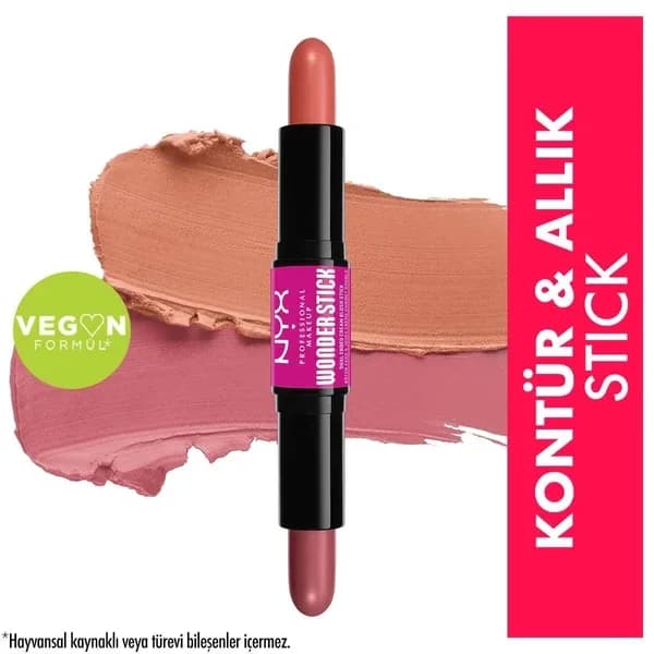 NYX عصا مكياج احترافية من نيكس، أحمر خدود كريمي مزدوج الأطراف، لون برتقالي عسلي ووردي