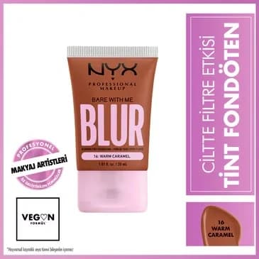 NYX كريم أساس بلور تينت سكين فيلتر إيفكت من نيكس بروفيشنال ميك أب، لون 16 كراميل دافئ