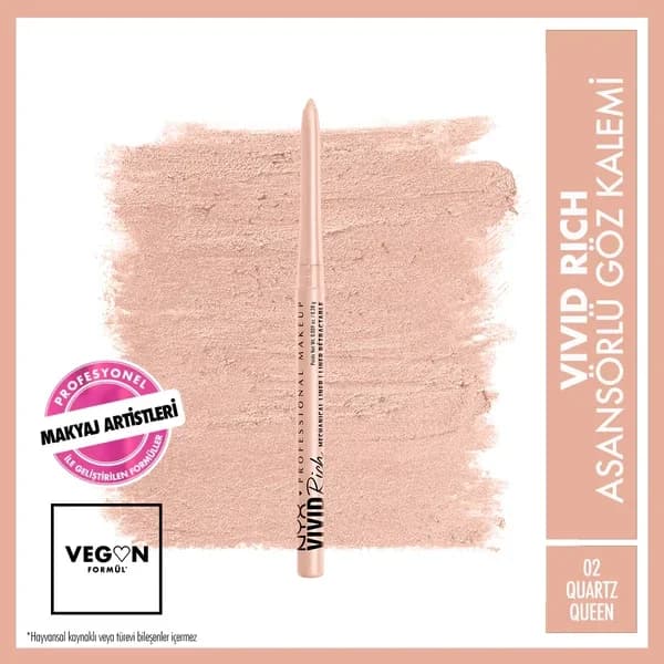 NYX محدد عيون بروفيشنال ميك أب فيفيد ريتش ليفت من نيكس، 02 كوارتز كوين