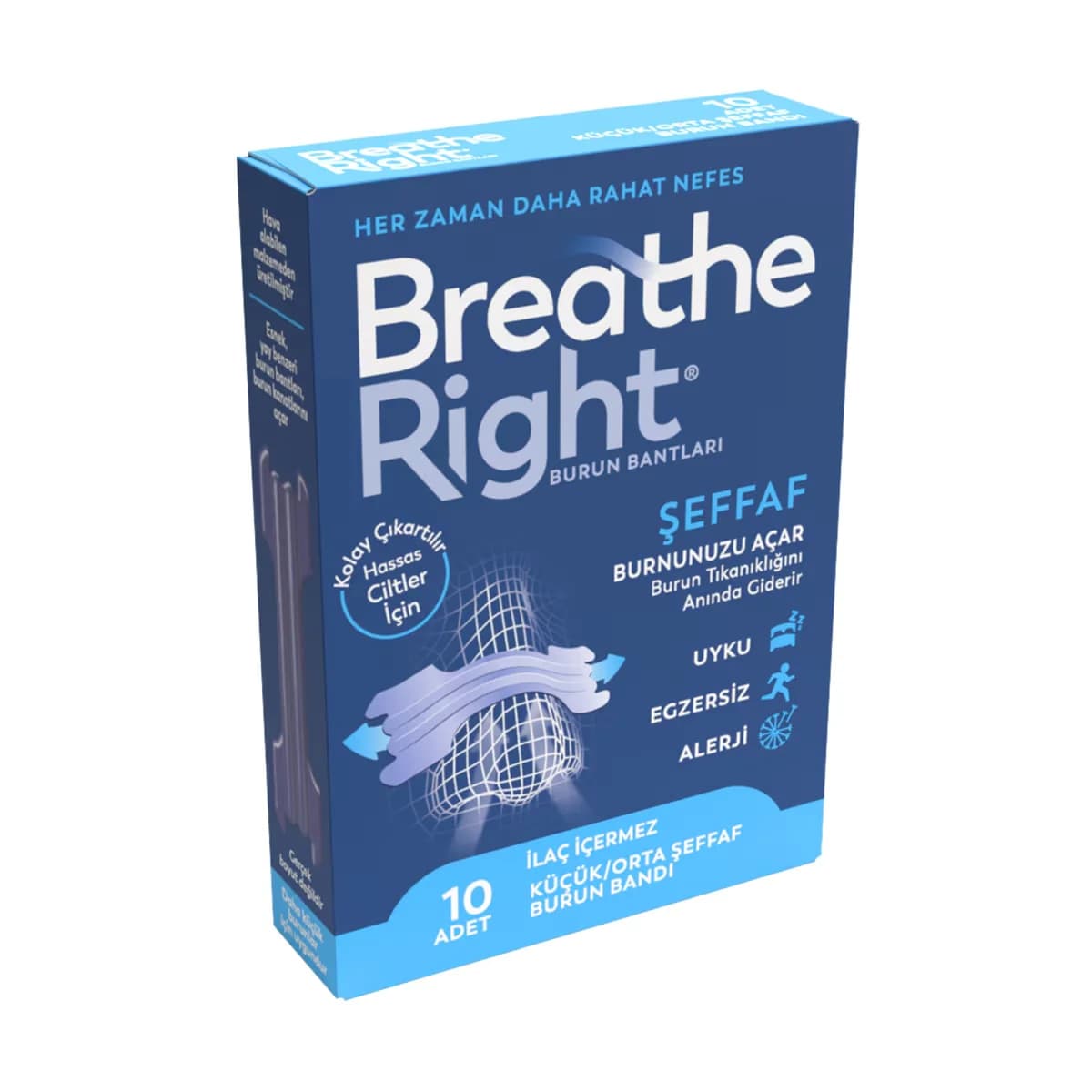 شرائط الأنف الصغيرة والمتوسطة 10 قطع من بريث رايت Breathe Right