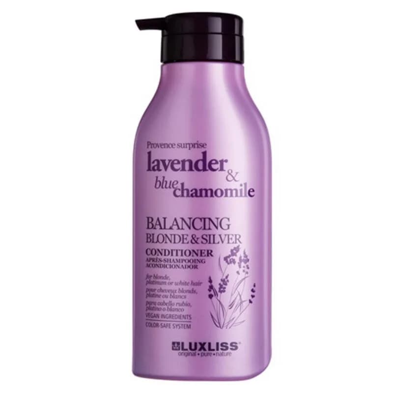 Luxliss Professional بلسم لوكسليس للشعر الأشقر الفضي المتوازن باللافندر الأزرق والبابونج 500 مل