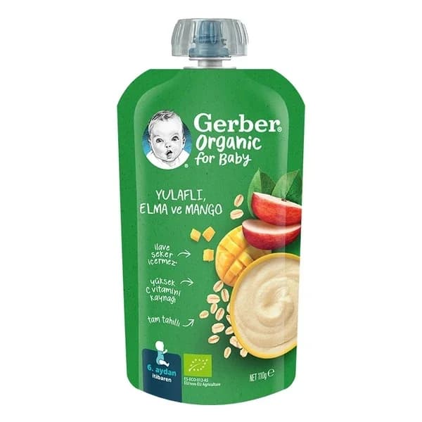 Gerber هريس الشوفان العضوي من جيربر مع التفاح والمانجو 110 غرام