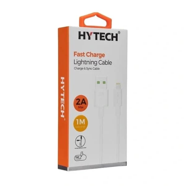 كابل شحن آيفون أبيض 1 م 2 أ من هايتيك Hytech