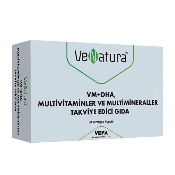 في ناتورا فيم + DHA مكمل غذائي متعدد الفيتامينات والمعادن 30 كبسولة لينة VeNatura