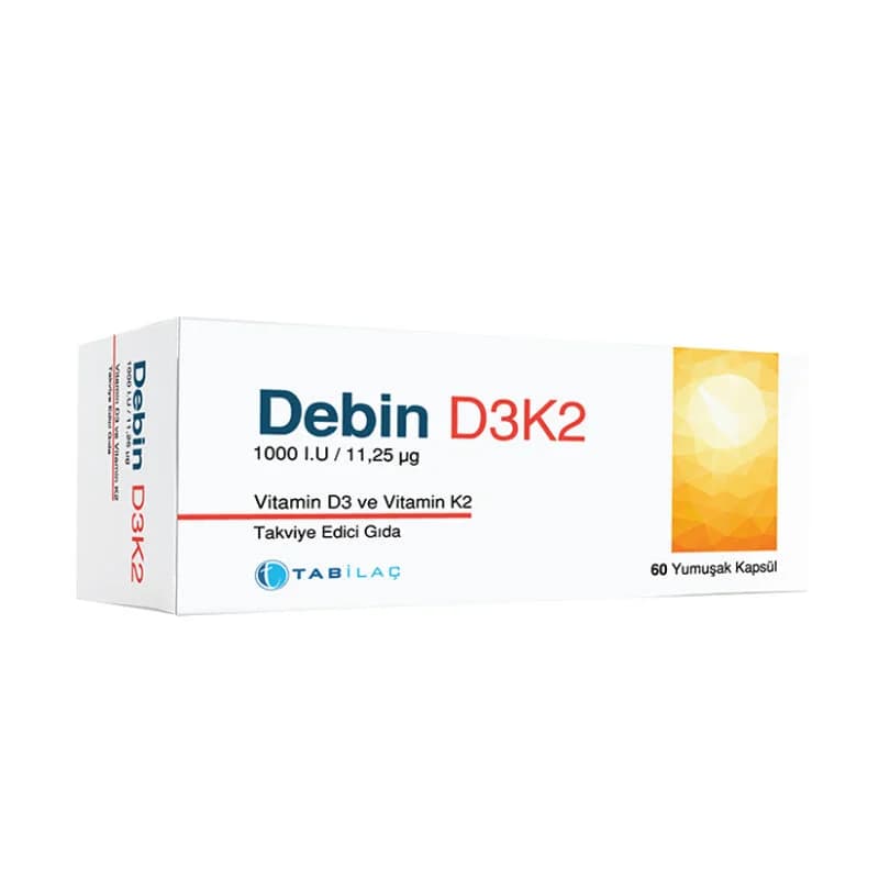 مكمل غذائي ديبين D3 K2 60 كبسولة لينة من تاب إيلاچ TAB İlaç Sanayi A.Ş