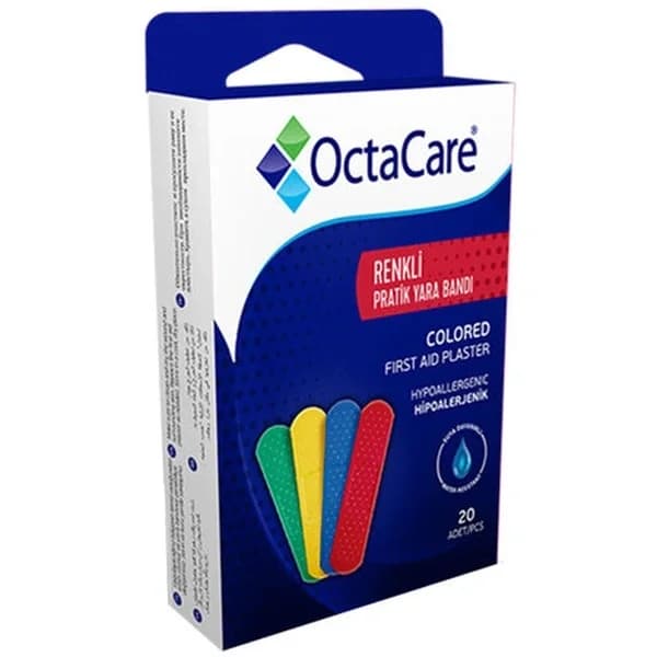 OctaCare ضمادات جروح عملية ملونة من أوكتاكير، 20 قطعة