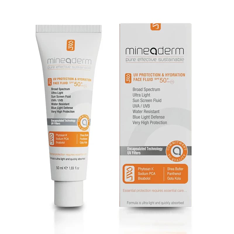 Mineaderm سائل ميناديرم للوجه بحماية من الأشعة فوق البنفسجية وترطيب البشرة بعامل حماية من الشمس 50+ 50 مل