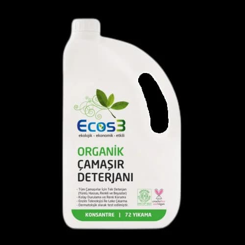 Ecos3 منظف الغسيل العضوي إيكوس3 سعة 2500 مل 72 غسلة، صديق للبيئة