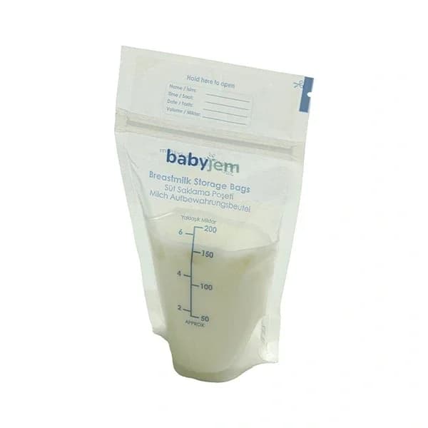 أكياس تخزين حليب الأم مضادة للتسرب، خالية من BPA، 25 قطعة من بيبي جيم Babyjem