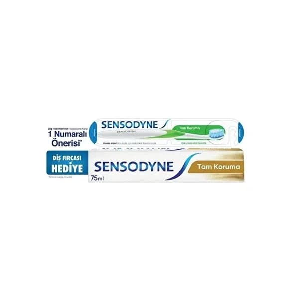 Sensodyne معجون أسنان سنسوداين للحماية الكاملة 75 مل + فرشاة أسنان طقم من قطعتين