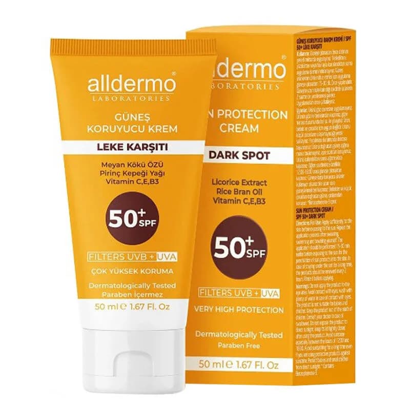 Alldermo كريم ألديرمو المضاد للبقع وواقي الشمس بعامل حماية 50+ 50 مل