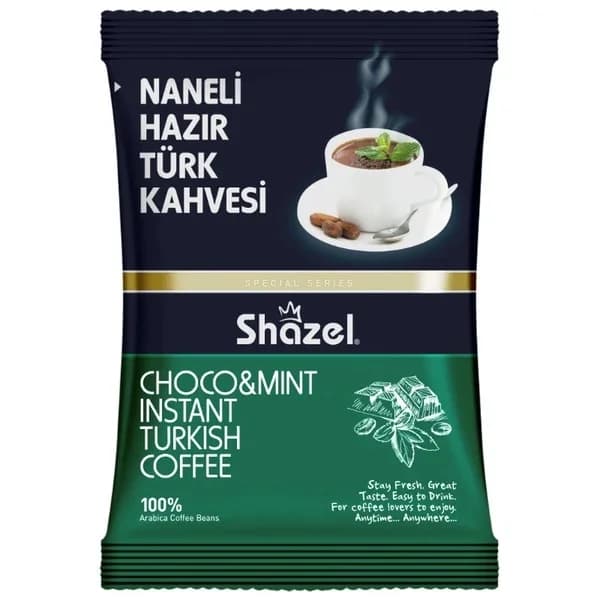 Shazel قهوة تركية سريعة التحضير بنكهة النعناع من شازل 100 غرام