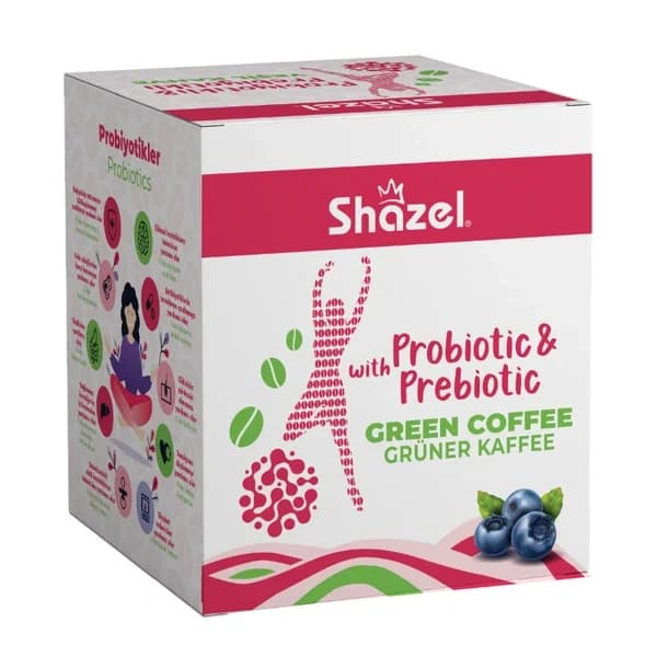 Shazel قهوة شازيل الخضراء بروبيوتيك وبريبايوتيك 4 غرام × 14