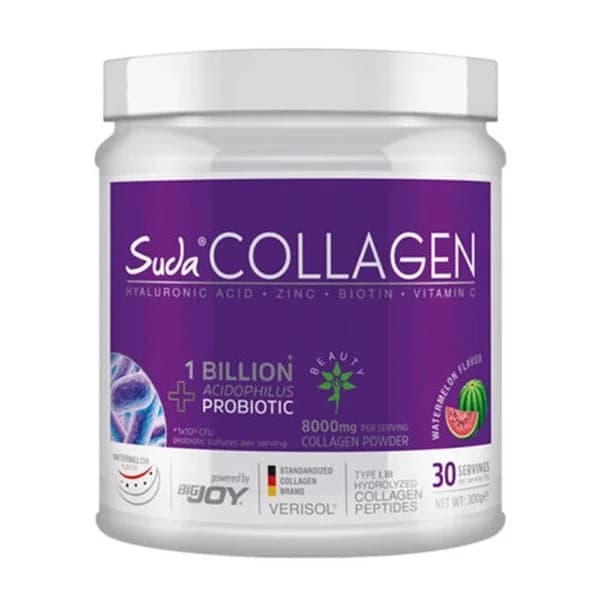 Suda Collagen سودا كولاجين + بروبيوتيك غذاء مكمل بنكهة البطيخ 300 غرام