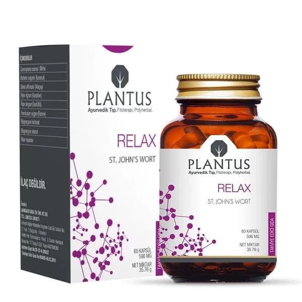 Plantus بلانتوس ريلاكس، نبتة سانت جون، 596 ملجم، 60 كبسولة