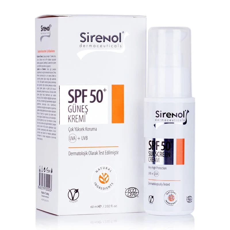 Sirenol كريم الوقاية من الشمس المعدني سيرينول بخلاصة بندق الساحرة الطبيعي بعامل حماية 50، 60 مل