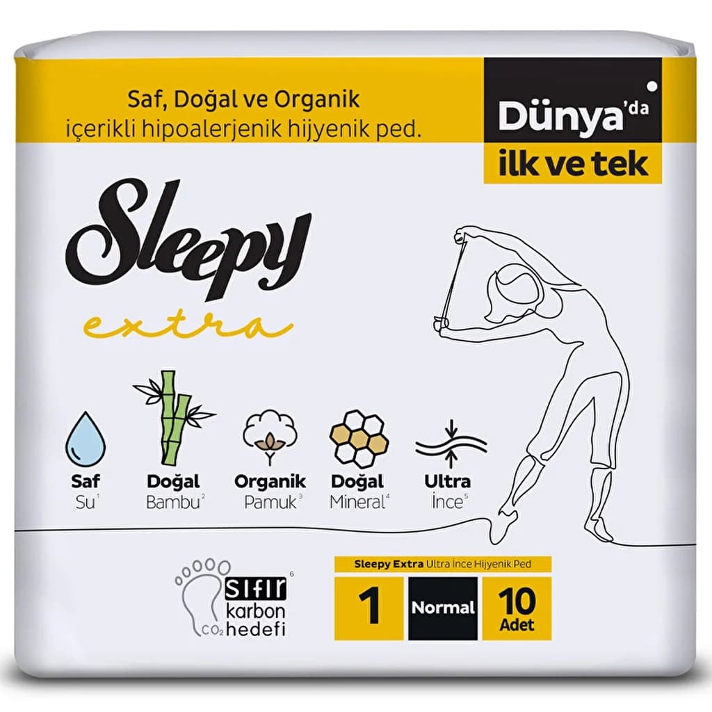 Sleepy فوط صحية عادية رفيعة للغاية من سليبي، 10 قطع (مقاس 1)